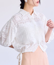 VIS | ドロストボリュームスリーブシャツ（レース・無地）(シャツ/ブラウス)