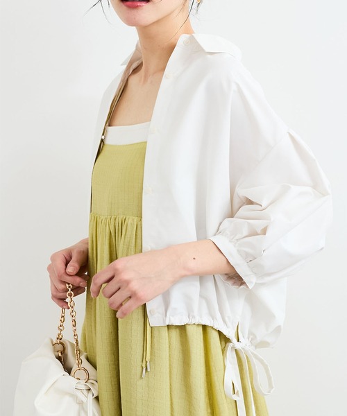 VIS(ビス)の「ドロストボリュームスリーブシャツ(レース・無地)(シャツ/ブラウス・レディース・ホワイト/サックスブルー/ブラック系その他/ホワイト系その他・FREE)」の1枚目の写真