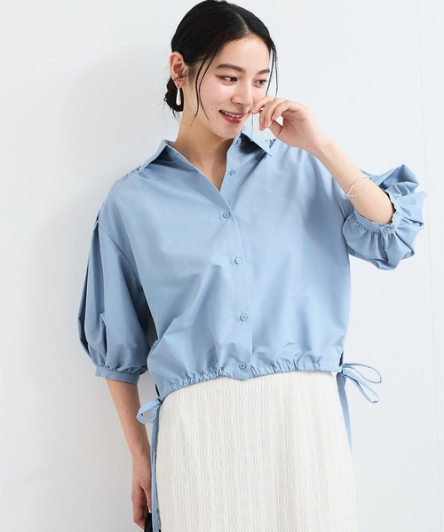 VIS(ビス)の「ドロストボリュームスリーブシャツ(レース・無地)(シャツ/ブラウス・レディース・ホワイト/サックスブルー/ブラック系その他/ホワイト系その他・FREE)」の16枚目の写真