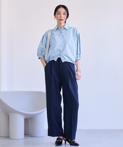 VIS(ビス)の「ドロストボリュームスリーブシャツ(レース・無地)(シャツ/ブラウス・レディース・ホワイト/サックスブルー/ブラック系その他/ホワイト系その他・FREE)」の17枚目の写真