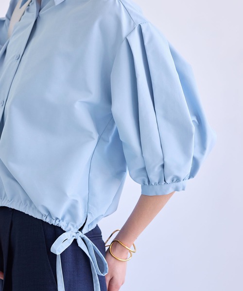 VIS(ビス)の「ドロストボリュームスリーブシャツ(レース・無地)(シャツ/ブラウス・レディース・ホワイト/サックスブルー/ブラック系その他/ホワイト系その他・FREE)」の8枚目の写真