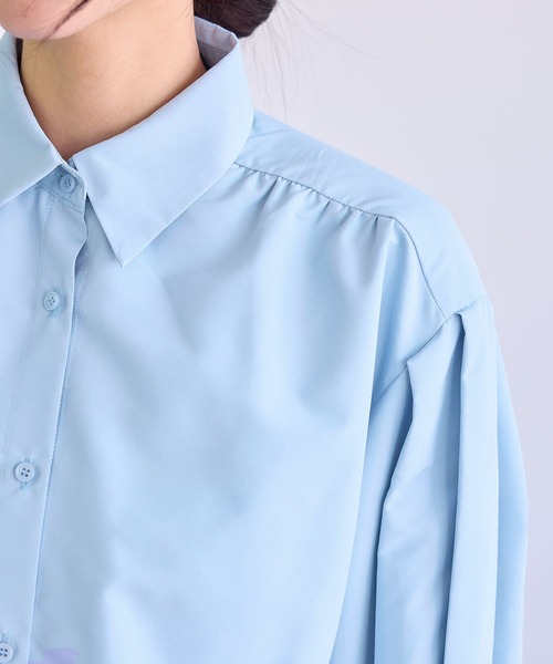 VIS(ビス)の「ドロストボリュームスリーブシャツ(レース・無地)(シャツ/ブラウス・レディース・ホワイト/サックスブルー/ブラック系その他/ホワイト系その他・FREE)」の7枚目の写真