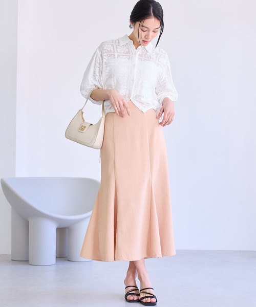 VIS(ビス)の「ドロストボリュームスリーブシャツ(レース・無地)(シャツ/ブラウス・レディース・ホワイト/サックスブルー/ブラック系その他/ホワイト系その他・FREE)」の10枚目の写真