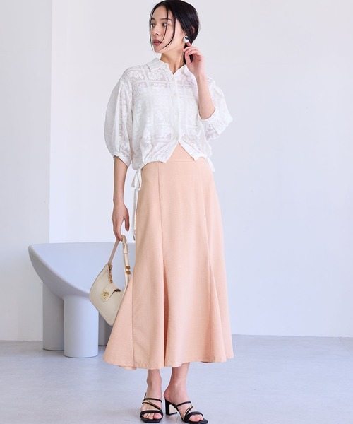 VIS(ビス)の「ドロストボリュームスリーブシャツ(レース・無地)(シャツ/ブラウス・レディース・ホワイト/サックスブルー/ブラック系その他/ホワイト系その他・FREE)」の11枚目の写真