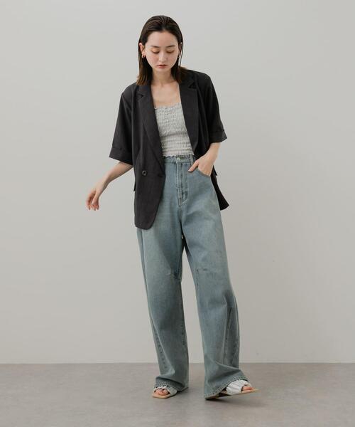 SENSE OF PLACE by URBAN RESEARCH(センスオブプレイスバイアーバンリサーチ)の「ラメシャーリングカップツキキャミソール(キャミソール・レディース・ライトグレー/ネイビー/ライトブルー・ONE)」の6枚目の写真