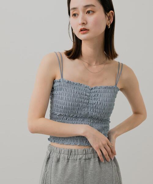 SENSE OF PLACE by URBAN RESEARCH(センスオブプレイスバイアーバンリサーチ)の「ラメシャーリングカップツキキャミソール(キャミソール・レディース・ライトグレー/ネイビー/ライトブルー・ONE)」の15枚目の写真