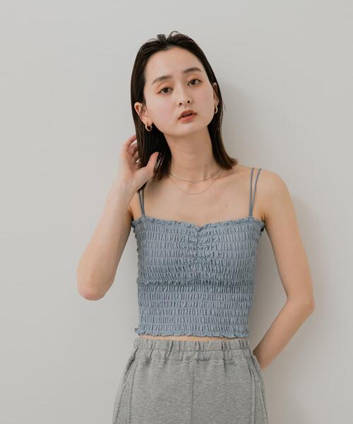SENSE OF PLACE by URBAN RESEARCH(センスオブプレイスバイアーバンリサーチ)の「ラメシャーリングカップツキキャミソール(キャミソール・レディース・ライトグレー/ネイビー/ライトブルー・ONE)」の16枚目の写真