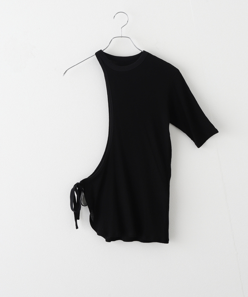 新品　FUMIE TANAKA マーブル柄　シアーロンT FUMIE TANAKA（フミエタナカ）の「シアーマーブルロンTEE（T