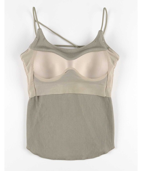 AMPHI(アンフィ)の「「ブラトップ」 カップ付きインナー キャミソール(インナーウェア/肌着・レディース・ブラック/グレー/ネイビー・L/M)」の4枚目の写真