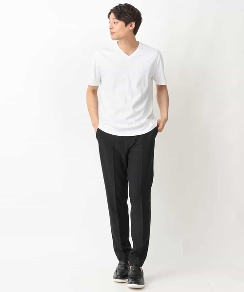 a.v.v（アーヴェヴェ）の「【接触冷感/ジャケイン】シルケットスムースＶネックＴシャツ【UVカット/綿100％】（Tシャツ/カットソー・メンズ・ライトグレー/ホワイト/チャコールグレー・50/46/48/44）」の6枚目の写真