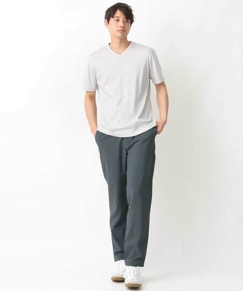 a.v.v（アーヴェヴェ）の「【接触冷感/ジャケイン】シルケットスムースＶネックＴシャツ【UVカット/綿100％】（Tシャツ/カットソー・メンズ・ライトグレー/ホワイト/チャコールグレー・50/46/48/44）」の12枚目の写真