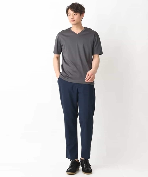 a.v.v（アーヴェヴェ）の「【接触冷感/ジャケイン】シルケットスムースＶネックＴシャツ【UVカット/綿100％】（Tシャツ/カットソー・メンズ・ライトグレー/ホワイト/チャコールグレー・50/46/48/44）」の14枚目の写真
