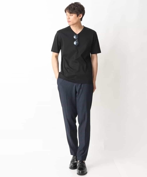 a.v.v（アーヴェヴェ）の「【接触冷感/ジャケイン】シルケットスムースＶネックＴシャツ【UVカット/綿100％】（Tシャツ/カットソー・メンズ・ライトグレー/ホワイト/チャコールグレー・50/46/48/44）」の15枚目の写真