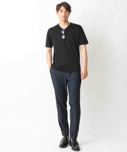 a.v.v（アーヴェヴェ）の「【接触冷感/ジャケイン】シルケットスムースＶネックＴシャツ【UVカット/綿100％】（Tシャツ/カットソー・メンズ・ライトグレー/ホワイト/チャコールグレー・50/46/48/44）」の16枚目の写真