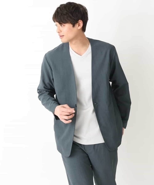 a.v.v（アーヴェヴェ）の「【接触冷感/ジャケイン】シルケットスムースＶネックＴシャツ【UVカット/綿100％】（Tシャツ/カットソー・メンズ・ライトグレー/ホワイト/チャコールグレー・50/46/48/44）」の22枚目の写真