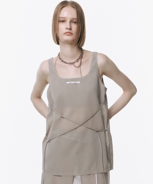 JOSE MOON(ジョゼムーン)の「LIGHT SHEER TANKTOP/ライトシアータンクトップ(Tシャツ/カットソー・レディース・ブラック/ホワイト/ブルー系その他/イエロー系その他/グレー系その他・FREE)」の4枚目の写真