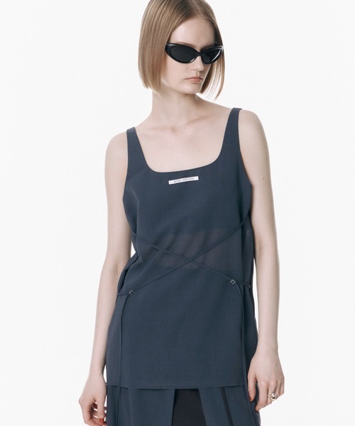 JOSE MOON(ジョゼムーン)の「LIGHT SHEER TANKTOP/ライトシアータンクトップ(Tシャツ/カットソー・レディース・ブラック/ホワイト/ブルー系その他/イエロー系その他/グレー系その他・FREE)」の5枚目の写真