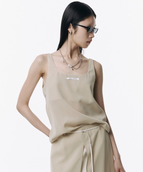JOSE MOON(ジョゼムーン)の「LIGHT SHEER TANKTOP/ライトシアータンクトップ(Tシャツ/カットソー・レディース・ブラック/ホワイト/ブルー系その他/イエロー系その他/グレー系その他・FREE)」の1枚目の写真