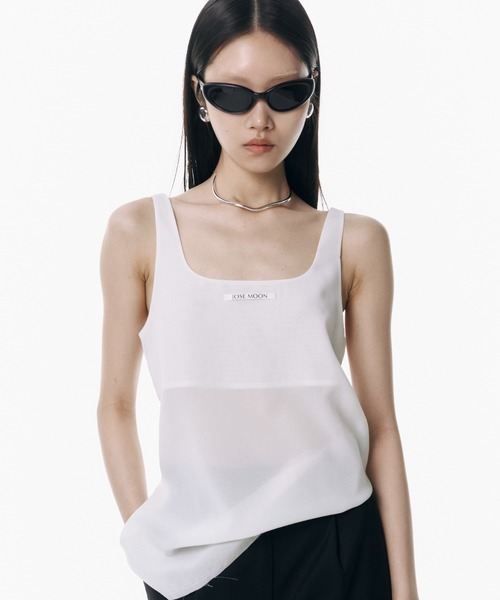 JOSE MOON(ジョゼムーン)の「LIGHT SHEER TANKTOP/ライトシアータンクトップ(Tシャツ/カットソー・レディース・ブラック/ホワイト/ブルー系その他/イエロー系その他/グレー系その他・FREE)」の2枚目の写真