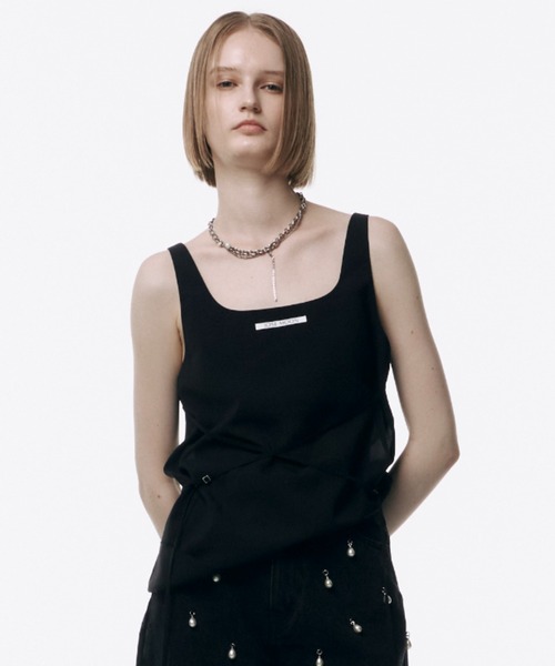 JOSE MOON(ジョゼムーン)の「LIGHT SHEER TANKTOP/ライトシアータンクトップ(Tシャツ/カットソー・レディース・ブラック/ホワイト/ブルー系その他/イエロー系その他/グレー系その他・FREE)」の3枚目の写真