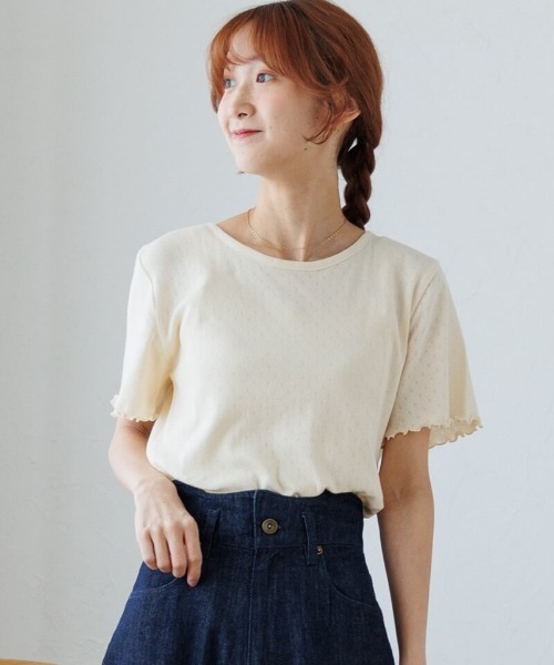 flower（フラワー）の「プチレースティーズ3（Tシャツ/カットソー・レディース・ホワイト/ブルー/イエロー・FREE）」の3枚目の写真