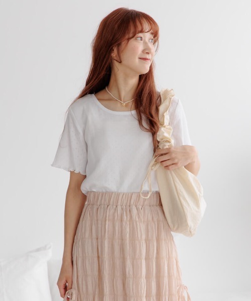 flower（フラワー）の「プチレースティーズ3（Tシャツ/カットソー・レディース・ホワイト/ブルー/イエロー・FREE）」の16枚目の写真