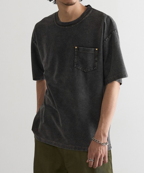 MAGASIN DE MODE Brew(マガジンデモードブリュー)の「【MAGASIN DE MODE Brew】NSカットデニムポケット付Tシャツ MNY(Tシャツ/カットソー・メンズ・ブルー/ブラック・M/L/2L)」の4枚目の写真