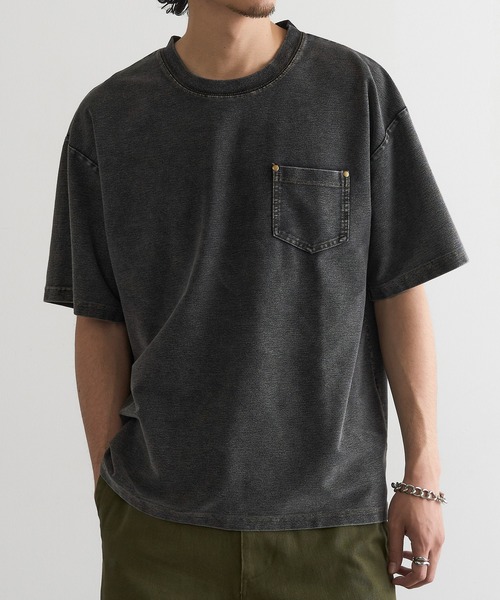MAGASIN DE MODE Brew(マガジンデモードブリュー)の「【MAGASIN DE MODE Brew】NSカットデニムポケット付Tシャツ MNY(Tシャツ/カットソー・メンズ・ブルー/ブラック・M/L/2L)」の6枚目の写真