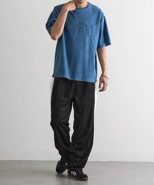 MAGASIN DE MODE Brew(マガジンデモードブリュー)の「【MAGASIN DE MODE Brew】NSカットデニムポケット付Tシャツ MNY(Tシャツ/カットソー・メンズ・ブルー/ブラック・M/L/2L)」の15枚目の写真