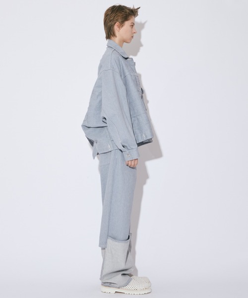 beautiful people（ビューティフルピープル）の「recycling denim     flip hem pants（デニムパンツ・レディース・サックスブルー・38/36/40/34）」の6枚目の写真