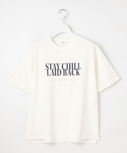 23区 S(ニジュウサンクチイサイサイズ)の「【SLOW/一部店舗限定】MVSコットン ロゴTシャツ(Tシャツ/カットソー・レディース・グレー系/ライラック系/ホワイト系/カーキ系・32)」の9枚目の写真