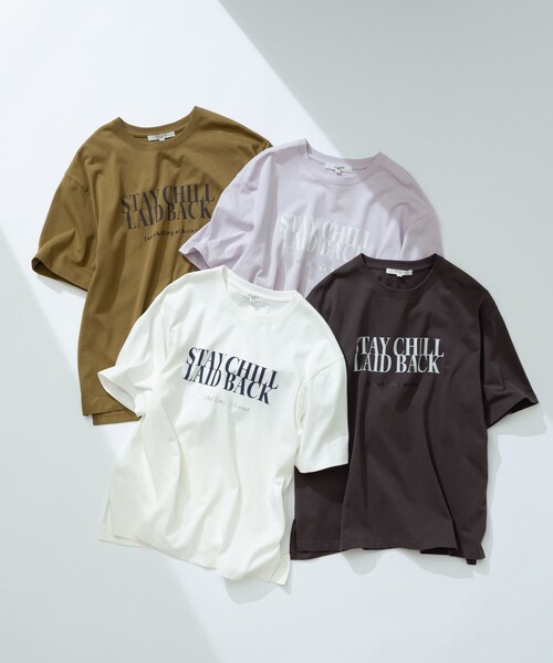 23区 S(ニジュウサンクチイサイサイズ)の「【SLOW/一部店舗限定】MVSコットン ロゴTシャツ(Tシャツ/カットソー・レディース・グレー系/ライラック系/ホワイト系/カーキ系・32)」の14枚目の写真