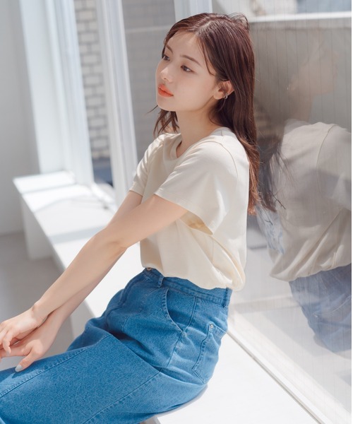 MISCH MASCH(ミッシュマッシュ)の「バックフォトTシャツ(Tシャツ/カットソー・レディース・イエロー/グリーン/ホワイト・フリ-)」の5枚目の写真