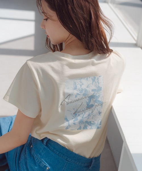 MISCH MASCH(ミッシュマッシュ)の「バックフォトTシャツ(Tシャツ/カットソー・レディース・イエロー/グリーン/ホワイト・フリ-)」の7枚目の写真