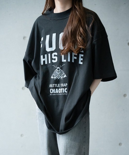 RATTLE TRAP(ラトルトラップ)の「【CHAOTIC】別注FUCK THIS LIFEプリントオーバーサイズTシャツ(Tシャツ/カットソー・メンズ・ブラック/ホワイト・M/L/LL)」の3枚目の写真