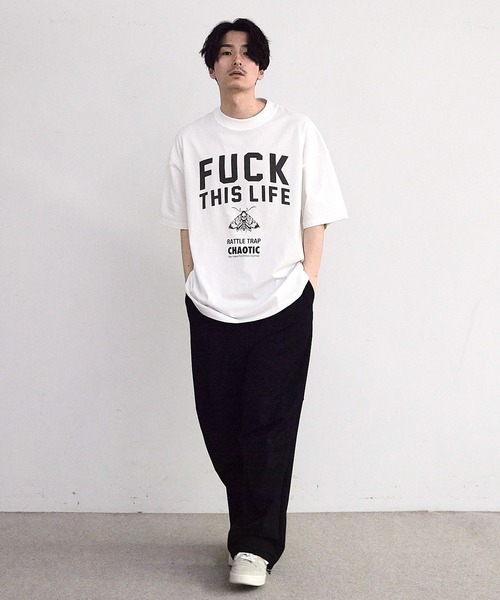 RATTLE TRAP(ラトルトラップ)の「【CHAOTIC】別注FUCK THIS LIFEプリントオーバーサイズTシャツ(Tシャツ/カットソー・メンズ・ブラック/ホワイト・M/L/LL)」の8枚目の写真