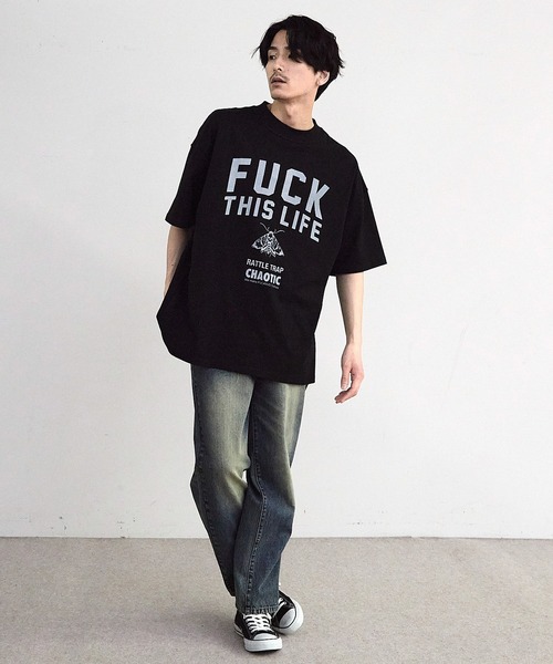 RATTLE TRAP(ラトルトラップ)の「【CHAOTIC】別注FUCK THIS LIFEプリントオーバーサイズTシャツ(Tシャツ/カットソー・メンズ・ブラック/ホワイト・M/L/LL)」の9枚目の写真