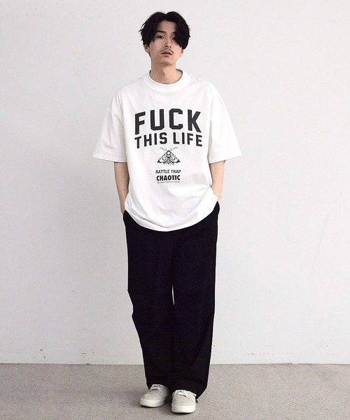 RATTLE TRAP(ラトルトラップ)の「【CHAOTIC】別注FUCK THIS LIFEプリントオーバーサイズTシャツ(Tシャツ/カットソー・メンズ・ブラック/ホワイト・M/L/LL)」の10枚目の写真