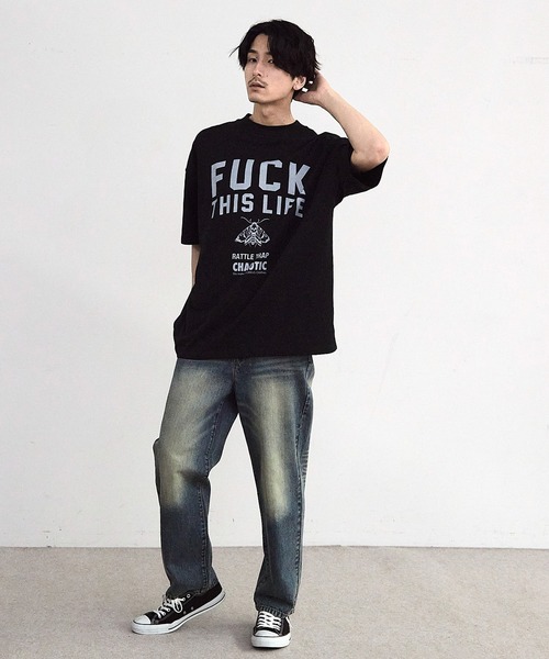 RATTLE TRAP(ラトルトラップ)の「【CHAOTIC】別注FUCK THIS LIFEプリントオーバーサイズTシャツ(Tシャツ/カットソー・メンズ・ブラック/ホワイト・M/L/LL)」の22枚目の写真