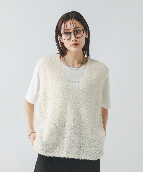 グローバルワーク フェザータッチベストセット アイボリー L 完売品 GLOBAL WORK｜フェザータッチベストセットTシャツ/492319