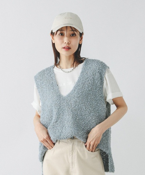 GLOBAL WORK（グローバルワーク）の「フェザータッチベストセットTシャツ/492319（ベスト・レディース・グレイッシュブルー/ライトグレー/アイボリー・MEDIUM/LARGE）」の21枚目の写真