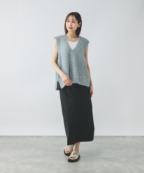 グローバルワーク　フェザータッチベストセット　グレー　Lサイズ GLOBAL WORK ベスト ジレ フェザータッチベストセットTシャツ
