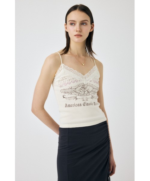 MOUSSY（マウジー）の「FADED LACE キャミトップス（キャミソール・レディース・オフホワイト/ライトブラック/ブラウン・FREE）」の11枚目の写真