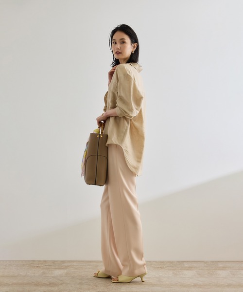 ROPE'（ロペ）の「ブライトリネン フラップシャツブラウス/洗える（シャツ/ブラウス・レディース・ベージュ/ピンク・FREE）」の20枚目の写真