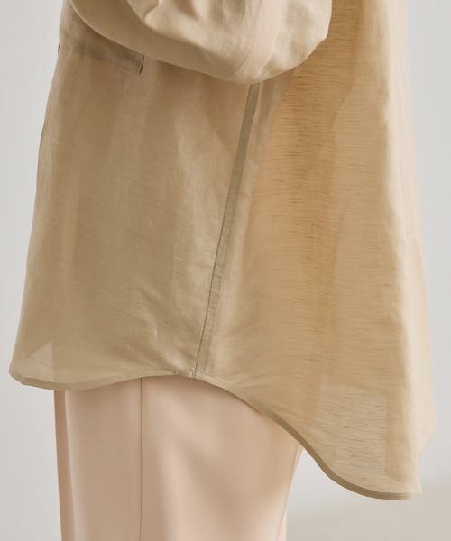 ROPE'（ロペ）の「ブライトリネン フラップシャツブラウス/洗える（シャツ/ブラウス・レディース・ベージュ/ピンク・FREE）」の12枚目の写真