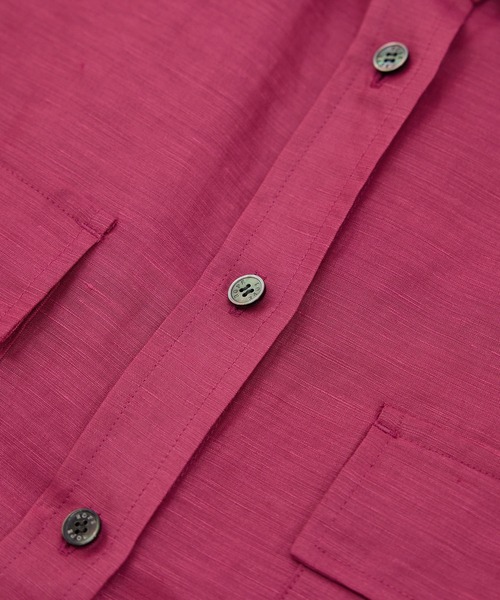 ROPE'（ロペ）の「ブライトリネン フラップシャツブラウス/洗える（シャツ/ブラウス・レディース・ベージュ/ピンク・FREE）」の10枚目の写真