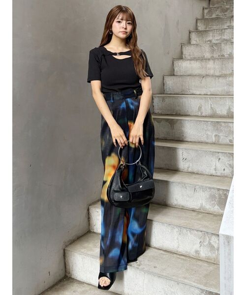 MURUA（ムルーア）の「フロントパーツレイヤードトップス（Tシャツ/カットソー・レディース・ブラック/オレンジ/ホワイト・FREE）」の10枚目の写真