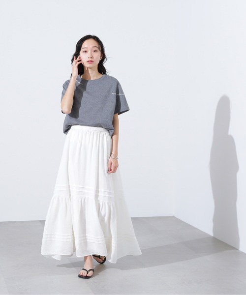 N.(N. Natural Beauty Basic)(エヌエヌナチュラルビューティーベーシック)の「ロゴ刺繍カットソー(Tシャツ/カットソー・レディース・ピンク/オフホワイト/チャコールグレー・MEDIUM)」の15枚目の写真