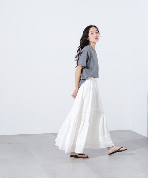N.(N. Natural Beauty Basic)(エヌエヌナチュラルビューティーベーシック)の「ロゴ刺繍カットソー(Tシャツ/カットソー・レディース・ピンク/オフホワイト/チャコールグレー・MEDIUM)」の16枚目の写真