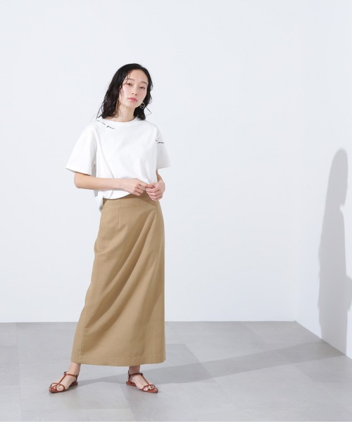 N.(N. Natural Beauty Basic)(エヌエヌナチュラルビューティーベーシック)の「ロゴ刺繍カットソー(Tシャツ/カットソー・レディース・ピンク/オフホワイト/チャコールグレー・MEDIUM)」の6枚目の写真